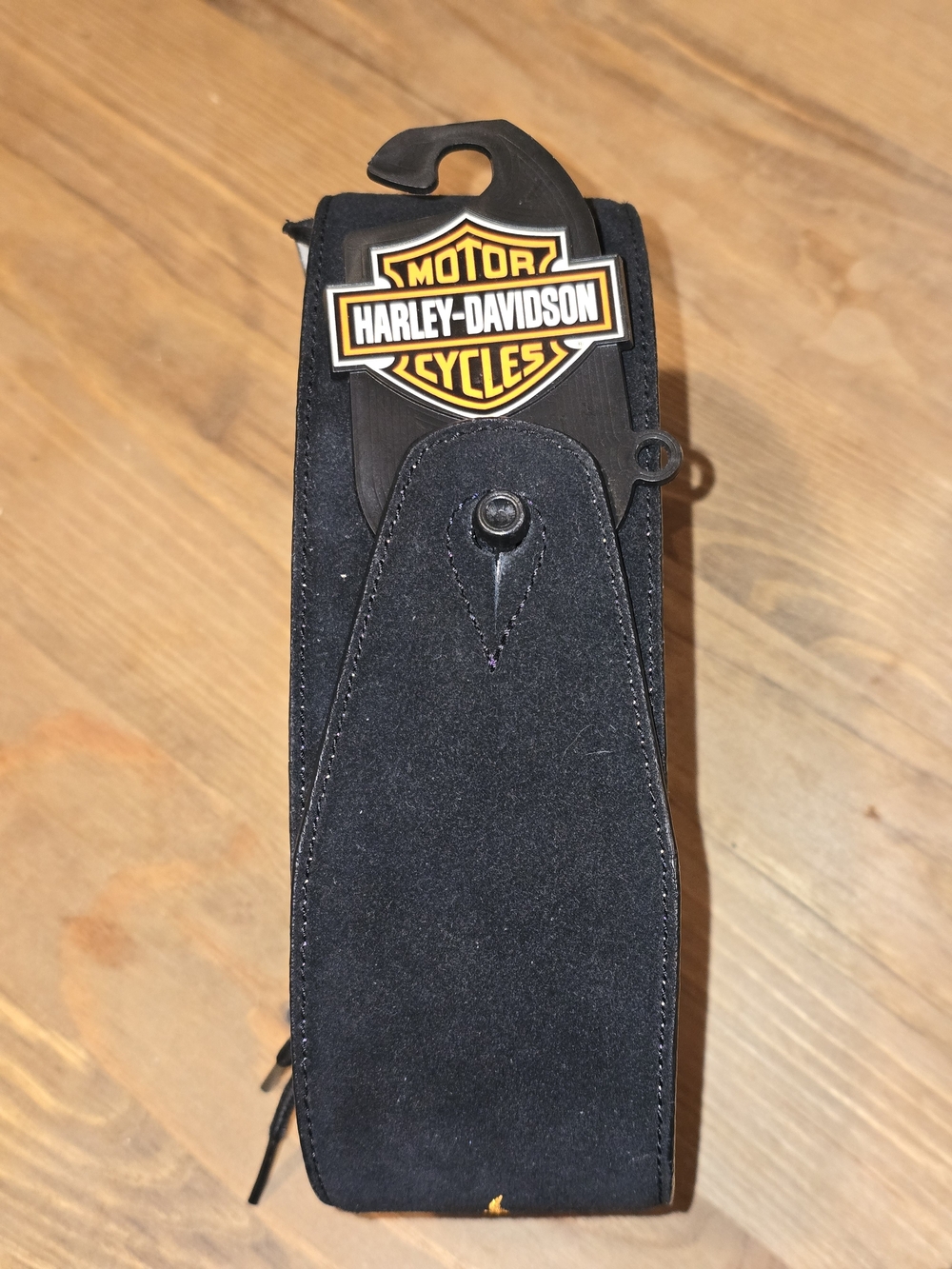 Harley-Davidson Black Suede Leather Guitar Strap Flame Embroidery NWT